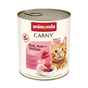 ANIMONDA Carny Adult wołowina, indyk i krewetki - mokra karma dla kota - 800g