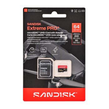 Sandisk Extreme Pro microSD UHS-I 64GB MicroSD 200MB/s(R) / 90MB/s(W)