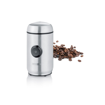 SEVERIN MŁYNEK DO KAWY I PRZYPAW INOX, POJEMNOŚĆ 50 G, ZWIJACZ KABLA, 2 NOŻE ZE STALI NIERDZEWNEJ, MOC 150W KM3879