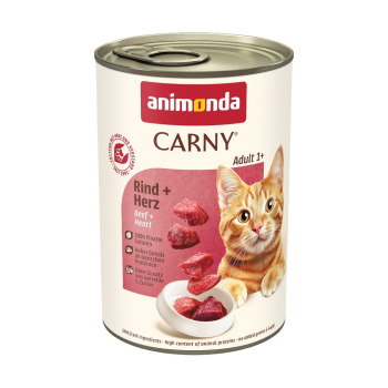 ANIMONDA Carny Adult wołowina i serca - mokra karma dla kota - 400 g