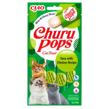 INABA CAT CHURU POPS TUNA CHICKEN 4x15g