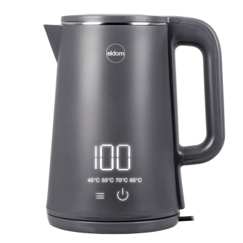ELDOM CZAJNIK BEZPRZEWODOWY C515S ORRA 1,8L 2000W, SZARY, 5 PROGRAMÓW 45,55,70,85,100°C, PODTRZYMYWANIE TEMPERATURY