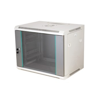 Alantec-Szafa wisząca 19" 18U 450mm drzwi szklane kolor szary