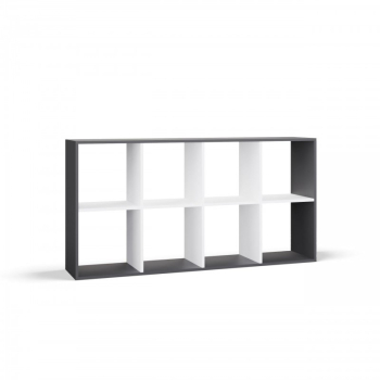 REGAŁ MALAX 2X4 ANTRACYT/BIEL