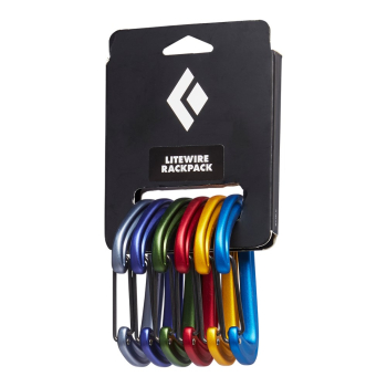 Black Diamond Litewire Rackpack Zapięcie z blokadą W kształcie litery D Stal Niebieski, Zielony, Czerwony, Żółty 6 szt.