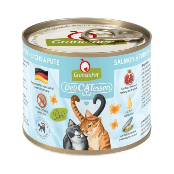 GranataPet DeliCatessen łosoś i indyk karma mokra dla kota 200g