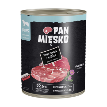 Pan Mięsko Karma mokra dla psa Wieprzowina z dzikiem (dorosły) 800g