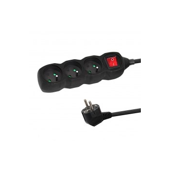 ESPERANZA LISTWA ZASILAJĄCA 3 GN. WYŁĄCZNIK 1.5M CZARNA ELK210K