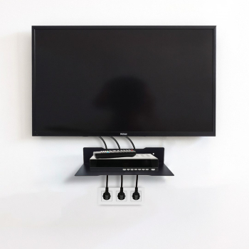 MACLEAN PÓŁKA ŚCIENNA POD DEKODER, POJEDYNCZA, MAX. 5KG, STALOWA, MC-122