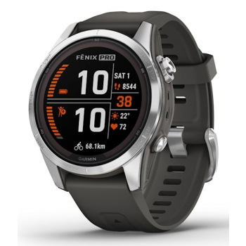 Zegarek sportowy Garmin Fenix 7S Pro Solar Silver SS Grapphite