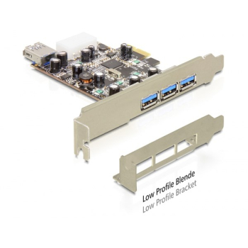 DELOCK PCI Expr Card 3x USB3.0 ext + 1x USB3.0 int +LowProfi