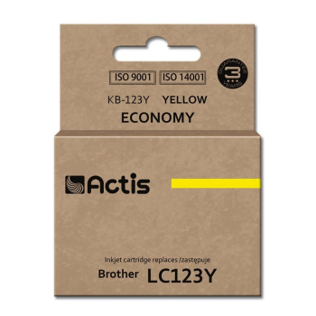 Actis KB-123Y Tusz (zamiennik Brother LC123Y/LC121Y; Standard; 10 ml; żółty)