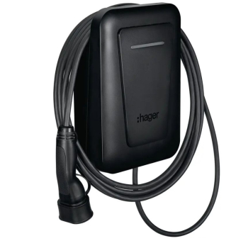 EVCS Stacja ładowania Hager witty one 11kW 3f RFID Bluetooth z kablem 6,5m T2
