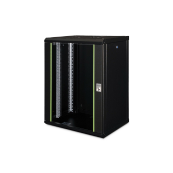 Digitus Szafa sieciowa wisząca Unique 19" 16U rack 600x450, drzwi szyba, czarny, niedzielona, złożona, 100kg