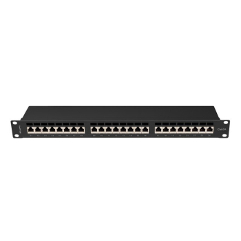 LANBERG PATCH PANEL 24 PORT 1U 19" KAT.6A FTP CZARNY PPSA-1024-B