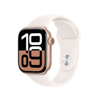 Zegarek Apple Watch Series 10 GPS 42mm Aluminiowa koperta w kolorze różowego złota z paskiem sportowym S/M - Lekki rumieniec