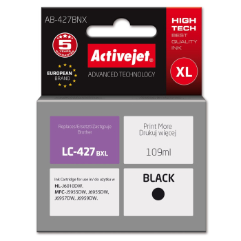 Activejet AB-427BNX Tusz (zamiennik Brother LC-427BXL ; Supreme; 109 ml; czarny)
