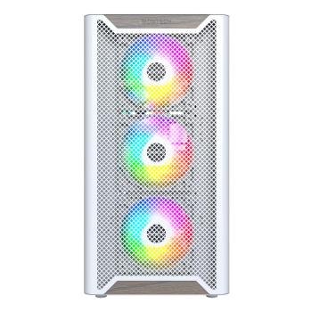 Drewniana obudowa PC Montech XR, Midi-Tower, ATX, ARGB, Szkło hartowane - biała