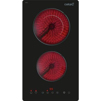 CATA Hob | TD 3002 BK | Vitroceramic | Number of burners/cooking zones 2 | Touch | Timer | Black