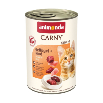 ANIMONDA Carny Kitten Wołowina z drobiem - mokra karma dla kociąt - 400g