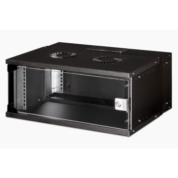 Szafa sieciowa wisząca 19" 4U, SOHO PRO 240 x 540 x 400 mm, drzwi szyba, czarny, niezłożona, 60kg