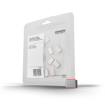 LINDY USB Typ C Port Schloss rot 10 StĂĽck