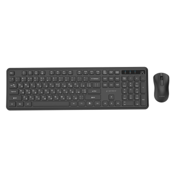 GEMBIRD BEZPRZEWODOWY ZESTAW KLAWIATURY + MYSZ SLIM PRO BUSINESS NA BIURKO, CZARNY, UKŁAD RU