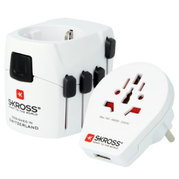 Skross PRO – World & USB Biały