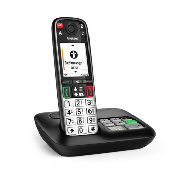 Gigaset EASY 500A Dect-Ladebasis mit 1x Handset (SOS/LS life style)+AB - schwarz