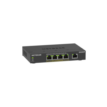 Switch Netgear GS305P-300EUS 5p PoE 63W (PoE+: 4p) Unmanaged Gigabit