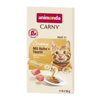 ANIMONDA Carny Creamy z kurczakiem + tauryna 6x 15g