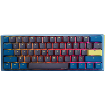 Ducky One 3 Daybreak Mini klawiatura Gaming USB Niemiecki Czarny, Niebieski, Zielony