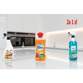 MILL Odplamiacz+Płyn do podłóg Pomarań+Płyn do szyb