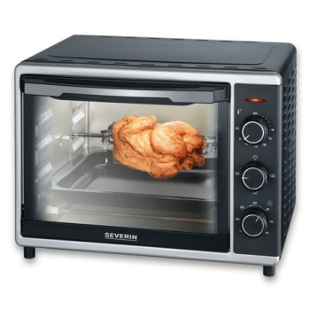 SEVERIN MINI PIEKARNIK Z TERMOOBIEGIEM, PÓJ. 30 L , TEMP. DO 230°C, TIMER DO 120 MIN., ROŻNO, RUSZT I BLACHA MOC 1600W TO2056