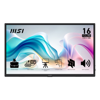 MSI PRO MP165DE E6 40cm FHD 16:9 LED HDMI USB Portable-TFT