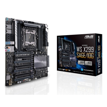 ASUS WS X299 SAGE/10G, 1x 066, Intel X299,  8x DIMM DDR4 4200(O.C.)/2933 Non-ECC, 7 x PCIe 3.0, 2x M.2, 8x SATA, 1x U.2, Intel Rapid Storage Technolog