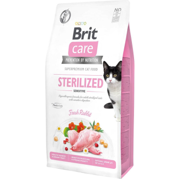 BRIT CARE Cat Grain-Free Sterilised Sensitive -  sucha karma z królikiem dla kotów wysterylizowanych - 7 kg