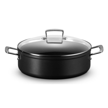Le Creuset hartowany nieprzywierający Sauteuse ze szklaną pokrywką 28cm