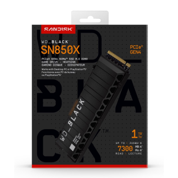 Dysk SSD WD Black SN850X WDS100T2XHE (1 TB ; M.2; PCIe NVMe 4.0 x4; heatsink)