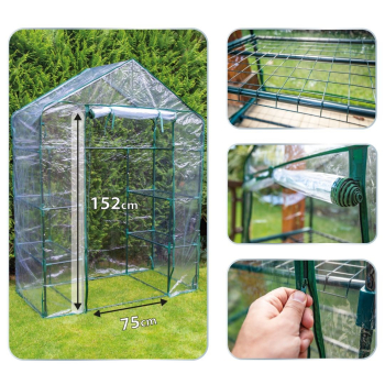 Szklarnia ogrodowa NEO Tools 15-902 (143x 73x195cm, folia PVC, metalowa konstrukcja)
