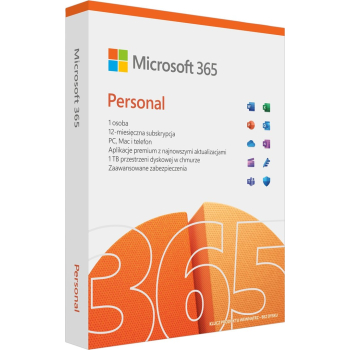 Microsoft 365 Personal PL (1 osoba.; 5 urządzeń ; 12 miesięcy; wersja fizyczna; Polska) (QQ2-01752)