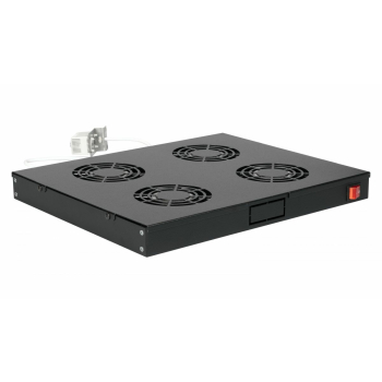 Equip 19" LĂĽfter fĂĽr ServerschrĂ¤nke/4xLĂĽfter     1U  RAL9005