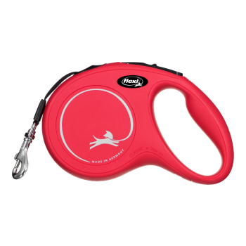 Smycz flexi automatyczna New Classic M taśma 5 m - dla psów do 25 kg, kolor czerwony