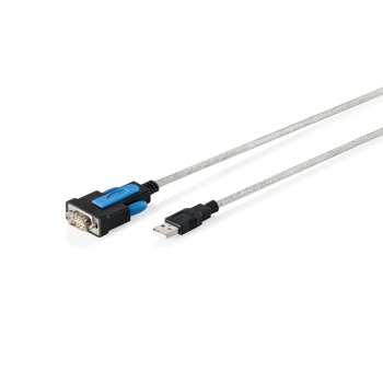 Kabel adapter USB-A 2.0 męski do RS232 (DB9) męski Chipset FTDI (FT232RNL) PVC, transparentny Mocowanie na śruby 1.8m