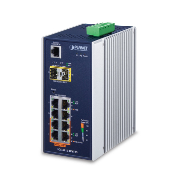 PLANET IGS-4215-4P4T2S łącza sieciowe Zarządzany L2/L4 Gigabit Ethernet (10/100/1000) Obsługa PoE Niebieski, Biały