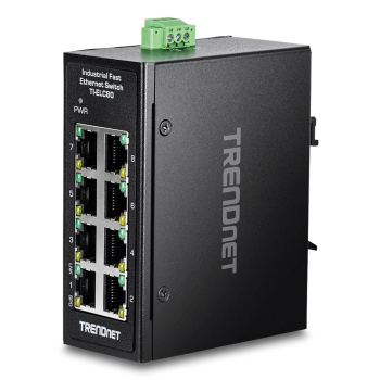 TRENDnet 8-Port Industrial Fast Ethernet DIN-Rail MiniSwitch