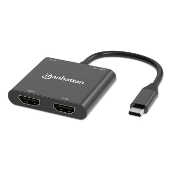 Manhattan 154321 adapter kablowy 0,15 m USB Type-C 2 x HDMI Czarny