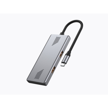 GEMBIRD HUB USB 3.2 (GEN 2) TYPU C 4-PORTOWY A+C, SZARY