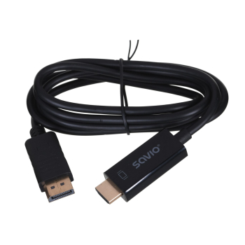 Kabel SAVIO CL-56 (DisplayPort M - HDMI Typ A; 1,5m; kolor czarny)