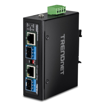 TRENDnet 2-Port Industrial SFP to Gigabit PoE++ Media Conv.